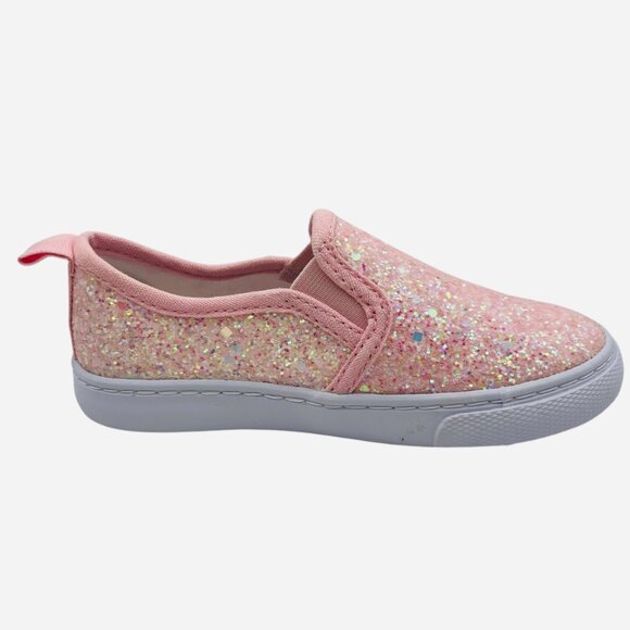 Toddler Girls' Madigan Pink Glitter Slip On Sneakers Pull On Cat & Jack Size 5 - Picture 3 of 5